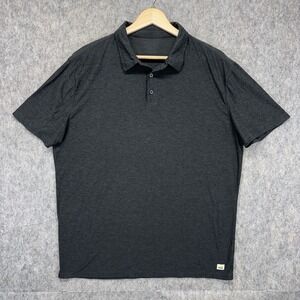 Vuori Strato Tech Polo Shirt Men's Large Black Short Sleeve Athleisure Soft Golf